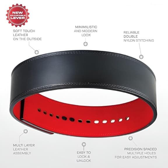 Weight Lifting Lever Belt -Power Lifting Belt for Men & Women for Lower Back Support, Multipurpose Gym Workouts Deadlifts Squats Powerlifting - 4 Inch Wide