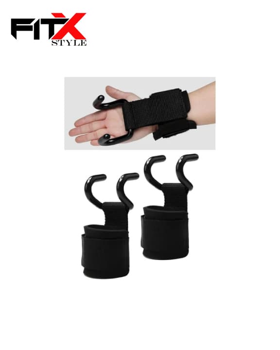 Fitness Wrist Strap Heavy Duty Pull Up Powerlifting Hooks - 1 Pair